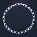 Concise Style White Purple Red Green Blue Black Cubic Zircon Party Bridal Tennis Bracelet for Women Silver Plated Jewelry