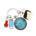 Medical Nurse Hat for Accessories Gifts Keychain Nurse's Day Doctor Nurse Medical Stethoscope Syringe Key Ring Pendant Keychain