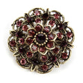Weiman Factory Direct Sale Antique Gold Plated Crystal Rhinestones Metal Flower Brooch Pins for Women Medium Size