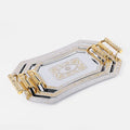 European Luxury Gold Carved Stainless Steel Fruit Tray Dessert Hotel Tray Cafe Western Restaurant Fruit Pastry Plate Chargers