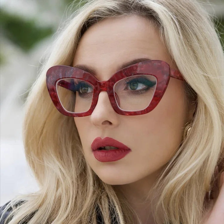 Wholesale Anti Blue Light Glasses Large Frame Cat Eye Glasses for Women Custom Logo Butterfly Frame