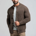 Wholesale OEM Custom Men's Luxury Alpaca Blend Button Cardigan Sweater Winter Anti-Pilling Breathable Hot Sales Premium Knitwear