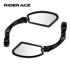 RIDERACE 1PC Handlebar Rear View Mirror Mountain Bike Durable Frame Adjustable Viewing Angles Back Reflector for Night Riding
