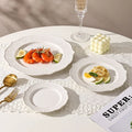 Minimalism European Style Plates Sets Dinnerware Dishes & Plates Dessert Plate for 6/8/10' Embossed Design Ceramic White Colors
