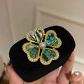 Natural Abalone Shell Clover Brooch Paired 7-8mm Natural Freshwater Pearl Autumn Winter Pearl Jewelry Women Luxury Brass