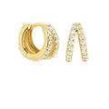 925 Sterling Silver Cubic Zirconia Dainty Gold Huggie Earring Jewelry Wholesale