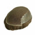 Indian Human Hair Q6 Style French Lace Thin Skin PU Base Men Toupee Hair Replacement System