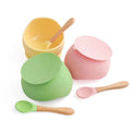 Silicone Baby Feeding Bowl Spoon Kids Tableware Baby Accessories Silicone Plate Spill-Proof Suction Children Feeding Dishes