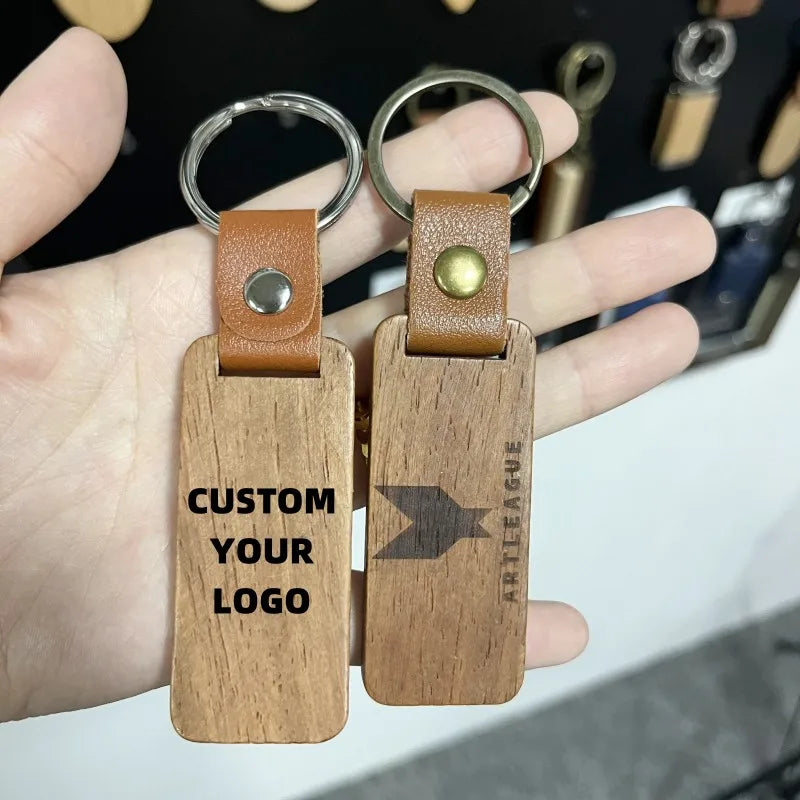Wood Key Chain 7-day Dispatch Fast Custom Laser Engrave Name Wooden Keychains Blank Wood Keychain