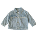 2025 New Spring Autumn Toddlers Girls Long Sleeved Denim Blue Jean Jacket with White Tassels 2-7 Years