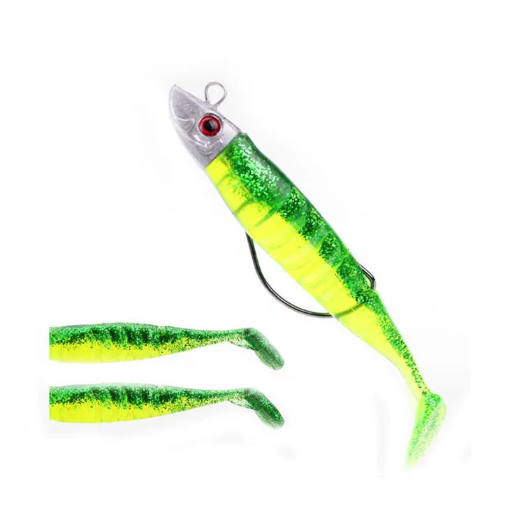 Selco Hot Sale Soft Lures Lead Jig Head Tackle Hook Silicone Swim Bait Kit for Tilapia Sea Bass Fishing