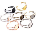 High Quality 20mm 25mm Bangle Base Bracelet Blank Bezel Trays Setting Cabochon Cameo DIY Bracelets Findings Jewelry Accessories