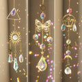 Wholesale Butterfly Mushroom Triangle Shape Stained Glass Custom Suncatcher Crystal Hanging for Garden