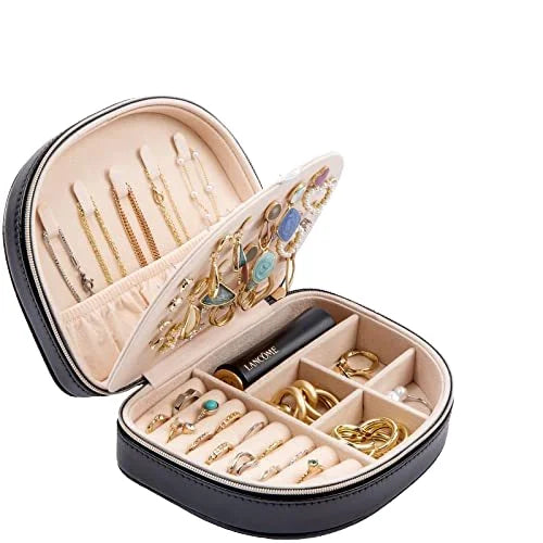 Hot Selling Pu Leather Luxury Travel Jewelry Gift Box Seashell-shaped Small Portable Jewelry Storage Box