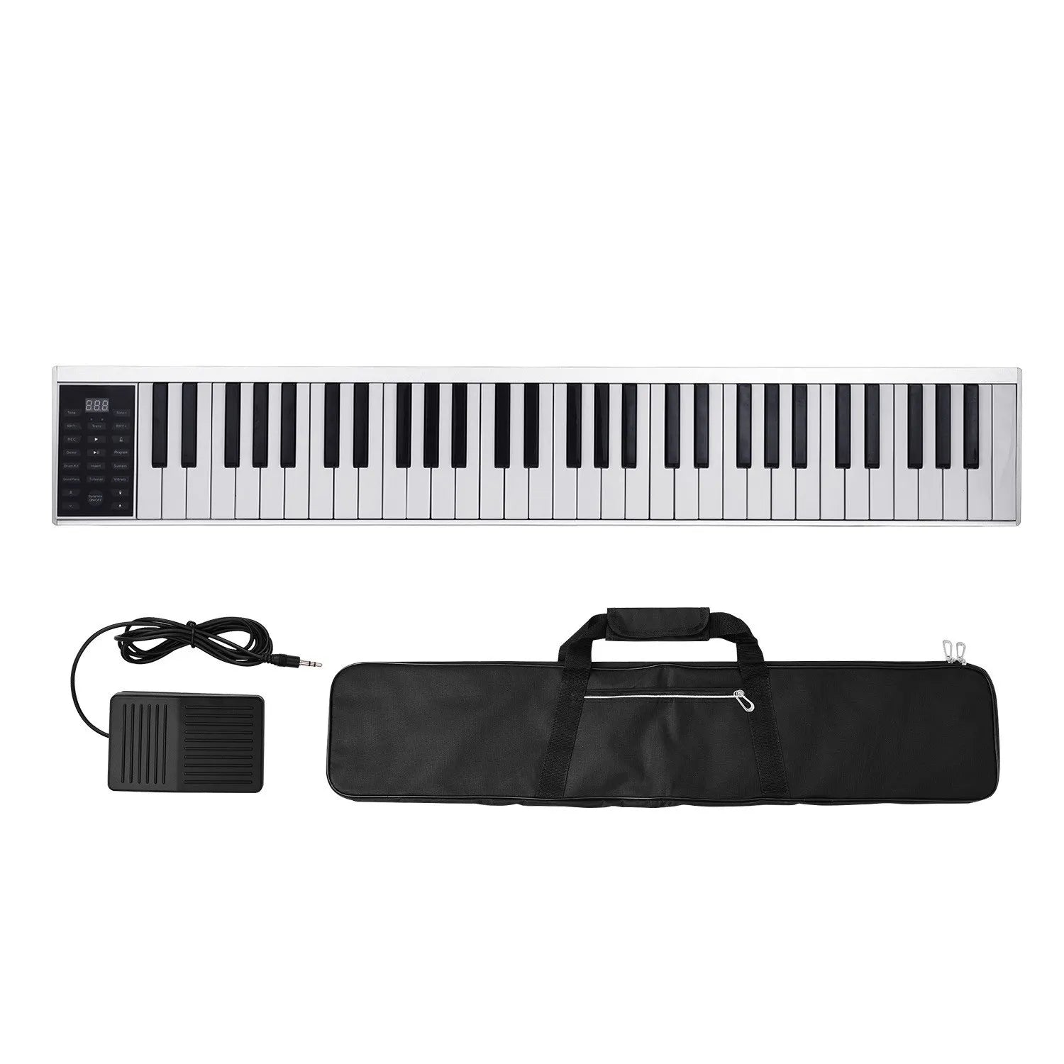61 Keys Digital Electronic Piano Keyboard MIDI Output 128 Tones 128 Rhythms 14 Demo Songs Recording Programming Playback Tutoria