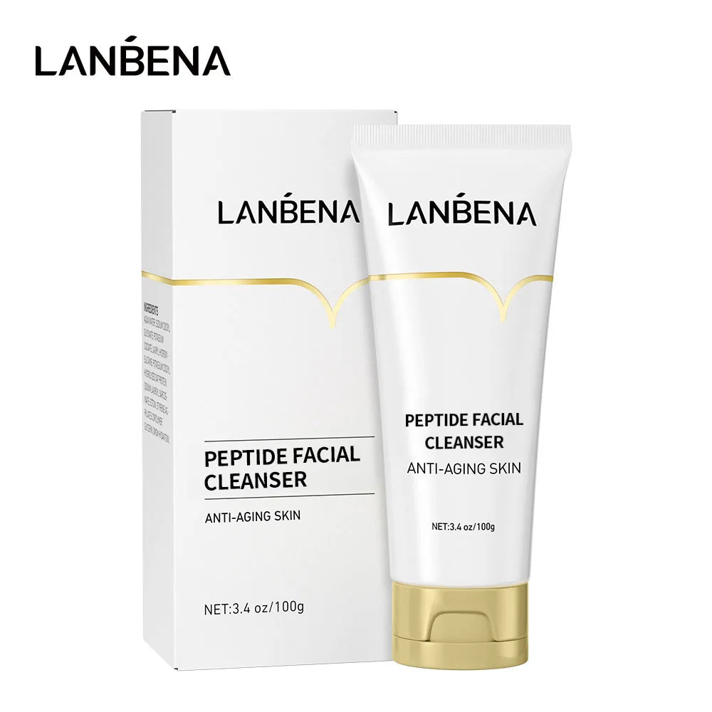 LANBENA Vitamin C Facial Cleanser Face Wash Collagen Whitening Deep Cleansing Moisturizing Skin Gentle Fine Dense Foam 100ml