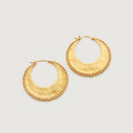 Retro Fashion Jewelry S925 Sterling Silver Gold Plated Geometric Shaped Beaded Hoop Earrings