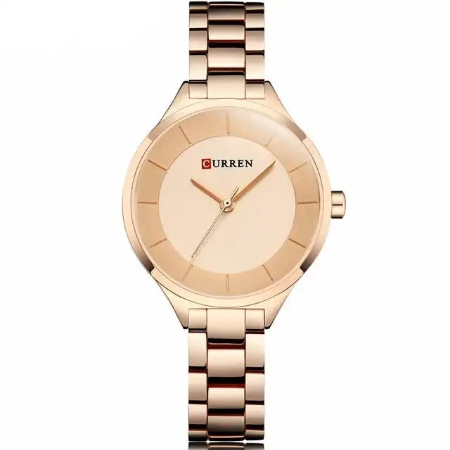 CURREN 9015 Fashion Women Watch Top New Luxury Ladies Girl Wristwatch Silver Stainless Steel Bracelet Classic Female Clock