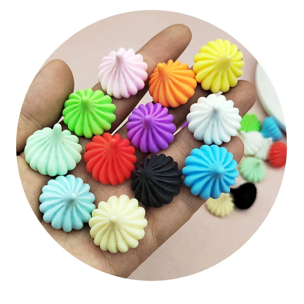15mm 20mm 24mm Simulation Marlin Sugar Cream Resin Cabochon Miniature Candy Diy Resin Accessories Cake Model Decoration Ornament