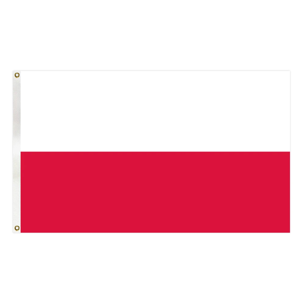 3X5FT Factory Made Poland National Flag Polyester Material Digital Printed Folding Design