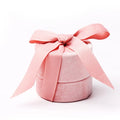 Custom Logo Small Printed Satin Ribbon Bow Tie Velvet Proposal Anniversary Ring Necklace Packaging Jewelry Gift Box
