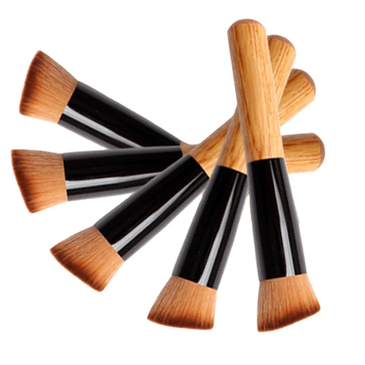 DIAS Manufacturer Supply Angled Flat Head Synthetic Hair Vegan Foundation Single Makeup Brush with Bamboo Handle Wholesale Spot