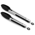 Wholesale 7 9 12 Inch Serving Tongs Cooking Food Tongs 304 Stainless Steel Locking BBQ Kitchen Tongs With Silicone Tips