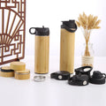 Custom Eco-Friendly Bamboo Insulated Hot Water Bottle 304 Stainless Steel Vacuum Flask Large Capacity