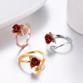Alloy Adjustable Open Rose Flower Ring - Korean Style Personalized Fashionable Vintage Factory Direct Supply