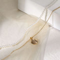 Women Double Layer Pearl Shell Choker Necklace  Bohemia Summer Vacation Beach Scallop Necklace for Ocean Girl's Jewelry