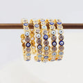 SC Hot Selling Opening Adjustable Blue Eyes Rings Stackable Knuckle Rings 18K Gold Plated Micro Pave Diamond Evil Rings Women