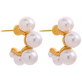JINYOU 215 Stainless Steel Minimalist Elegant Imitation Pearl Earrings Charm Sweet Romantic 18k Gold Color Women Fashion Jewelry MegaBDM