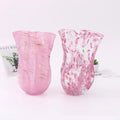Modern Hand Blown Home Hotel Tabletop Decor Handmade Cherry pink Gold pink Colored Glaze Murano Art Flower Arrange Glass Vase