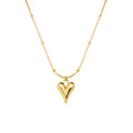 SC  Minimalist Stainless Steel Heart Pendant Necklace Valentine's Vintage 18K Gold Plated Snake Chain Heart Necklace for Women