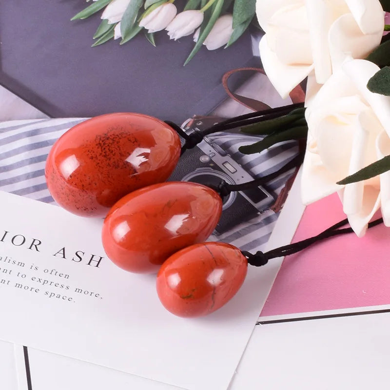 Huiying Wholesale Nephrite Jade Yoni Egg Red Jasper Egg Set Birthstone for Sale