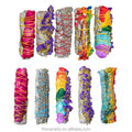 8 Types Handmade Organic 7 Chakra Sage Floral California Stick Smudge With Colorful Daisy Roses for Aromatherapy Home Cleansing