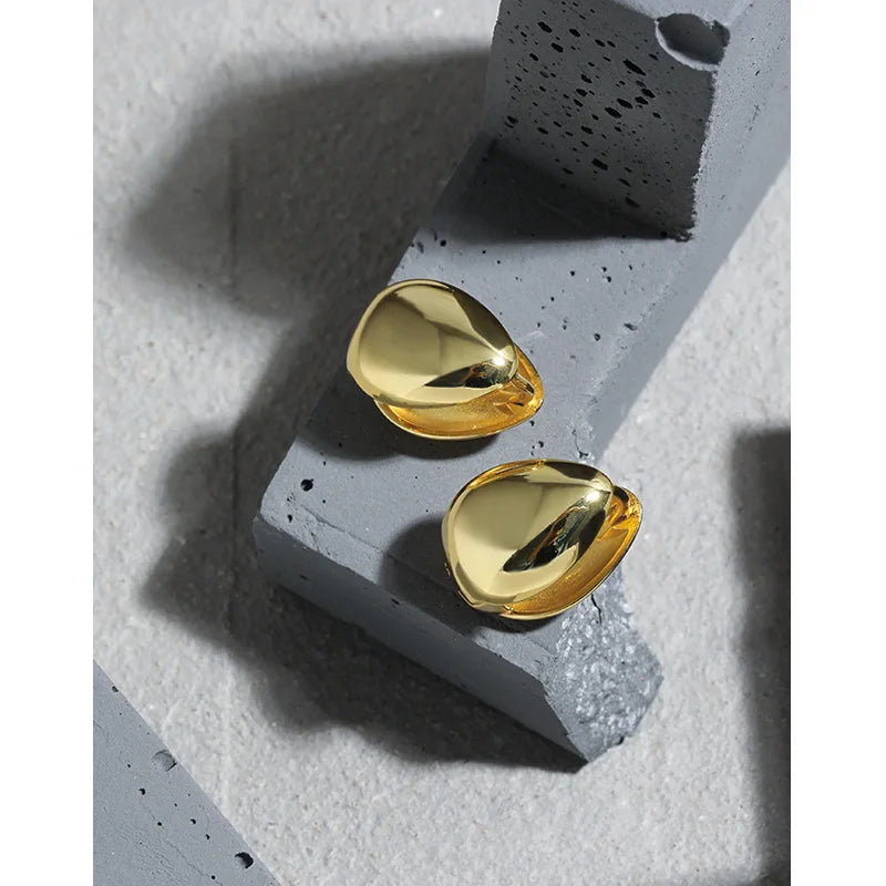 Wholesale 925 Sterling Silver Water Drop Ear Buckle Women Trendy Jewelry 18K Gold Plated Huggie Earrings
