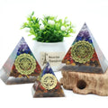 Resin Coating Natural Gravel Quartz Energy Meditation Healing Crystal Lotus Pyramid Ornaments for home decor