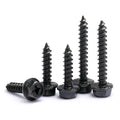Black Zinc Coated Phillips Hex Head Self-Tapping Screws M3 M4 M5 M6 Metric System Hex Flange Self Tapping Screw