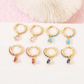14K Gold Plated Colorful Cubic Zircon Teardrop Dangle Hoop Earrings Fashion Trendy Women Jewelry Drop Earrings Wholesale Custom