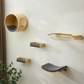 All-In-One Seasonal Cat Toy Wall-Mounted Wood Cat Climbing Frame Nest Shelf Accessory That Does Not Occup Y Space