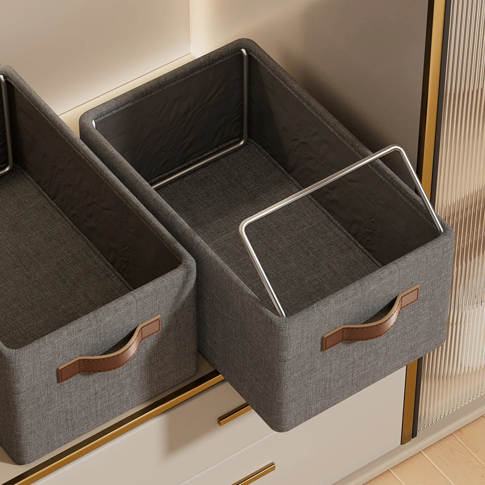 Modern Rectangle Foldable Wardrobe Storage Organizer Fabric Storage and Display Boxes for Warehouse Use