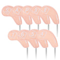 Wholesale OEM Customized Accessories Bulk Supplier Pink Premium PU Leather Water-Resistant Golf Irons Headcovers