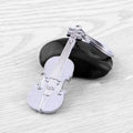 High Quality Factory Bulk 3D Keychain  Popular Metal Decorable Violin Music Instrument Keychain