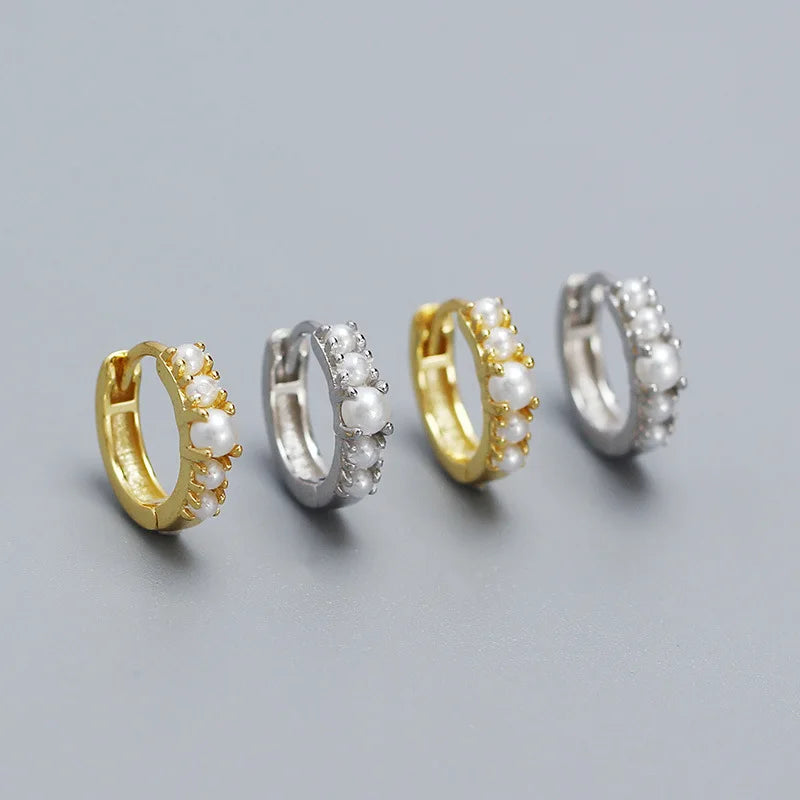 Fashion Real Gold Plated 925 Sterling Silver Earrings Pearl Clip on Earrings for Women Lady Gift