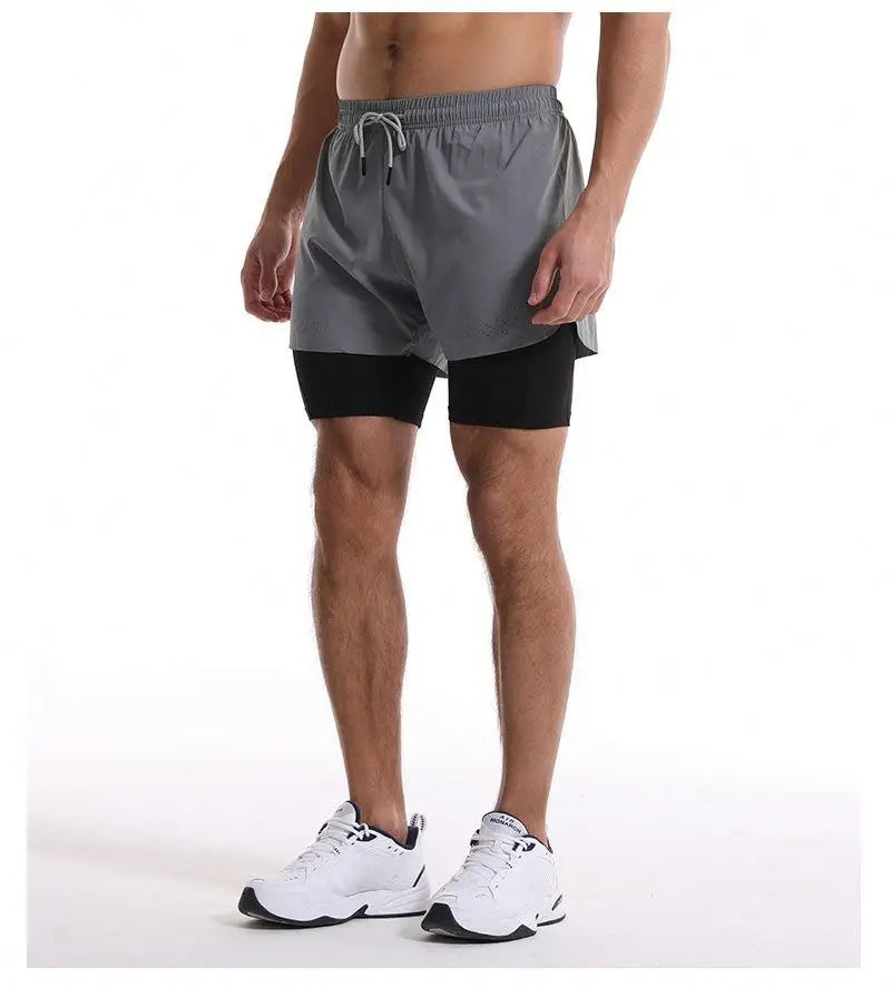 Custom De Hombre Running 2 in 1 Basketball Sports Shorts Men Fitness Workout Inner Pocket Design Sweat Gym Shorts Pour Hommes