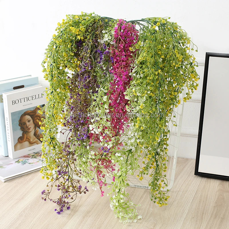 NEW Artificial Hanging Plant Artificial Vine Wedding Faux Ivy Hanging Flowers Vine Garden Wall Fakeflowers Decoration Sale