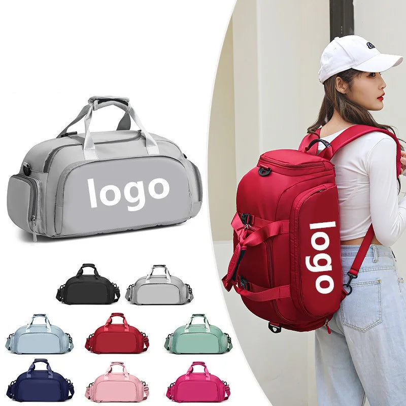 Color Unisex Custom Logo Gym Bag Large Multifunctional Waterproof Oxford Sports Backpack Travel Luggage Fitness Duffel Bag