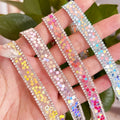 Custom Design Ribbon Sequin Trimming Tape Rhinestones Beaded Crystal Rhinestone Strip Trim for Clothing Accessories