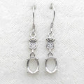 Sterling Silver 6*8mm Semi Mount Hook Earrings Empty Support Blank Claws Setting S925 Base Without Center Stone for DIY Inlay